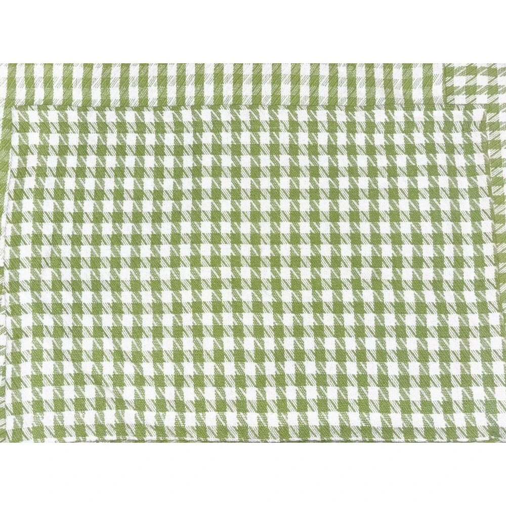 Vintage Pier 1 Green And White Houndstooth Placemats Set Of 4 Mismatched